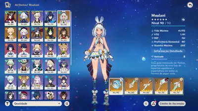 ⭐ GENSHIN IMPACT - AR54, 13x5★, Mualani +Assinatura, Chasca, Furina, Mona C1, Tighnari, Dehya, Qiqi.